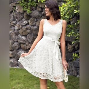 Elegant White Lace Mini Dress